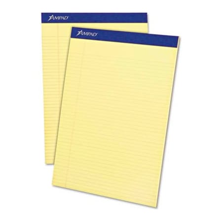 Esselte Esselte  Evidence Pad, 8-1/2" x 11-3/4", Narrow Ruled, Canary, 50 Sheet/Pad, 12 Pads/Pack 20222